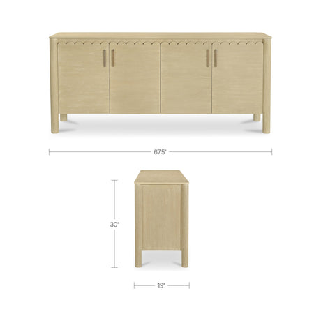 Wiley Natural 4 Door Sideboard by MOES at Eve Furniture