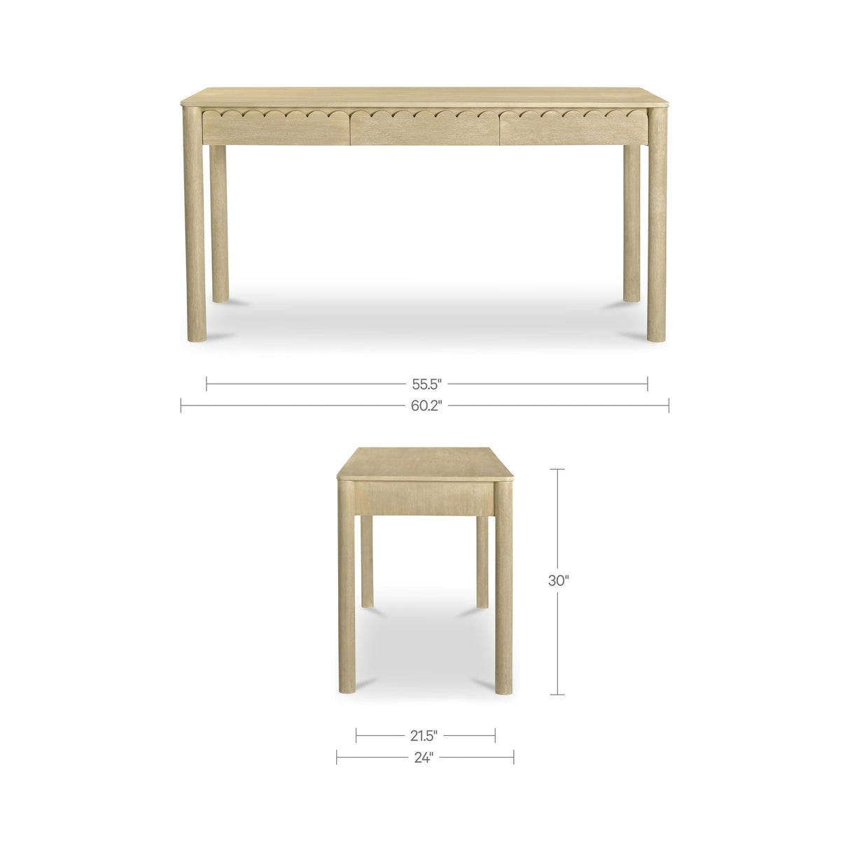 Wiley Natural Desk by Moe's Home at Eve Furniture