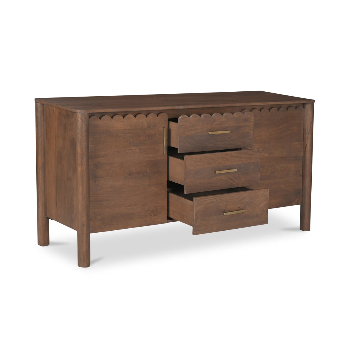 Wiley Vintage Brown 3 Drawer Sideboard by Moe's Home at Eve Furniture