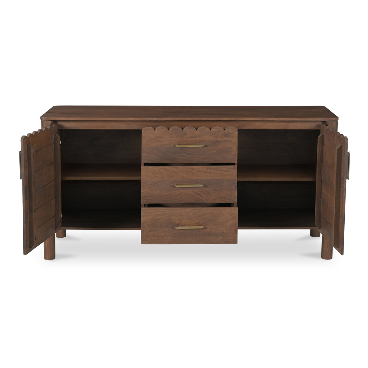 Wiley Vintage Brown 3 Drawer Sideboard by Moe's Home at Eve Furniture