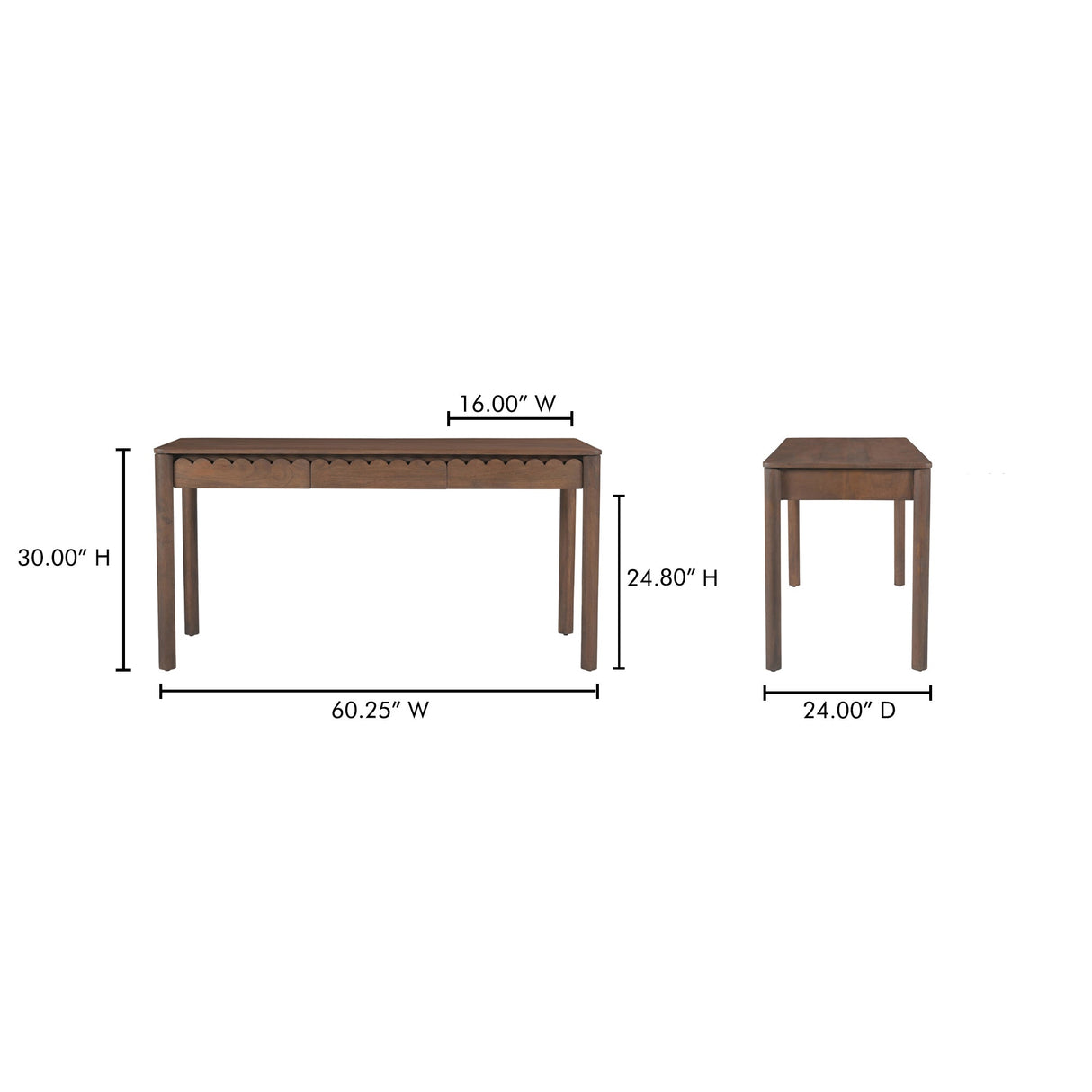 Wiley Vintage Brown Desk by Moe's Home at Eve Furniture