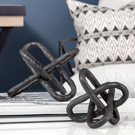 Wilhelm I (Small) 7L x 7W Black Metal Link Decor Object by Mercana at Eve Furniture