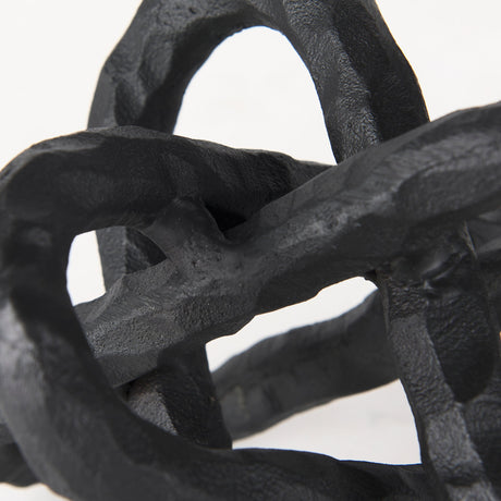 Wilhelm I (Small) 7L x 7W Black Metal Link Decor Object by Mercana at Eve Furniture