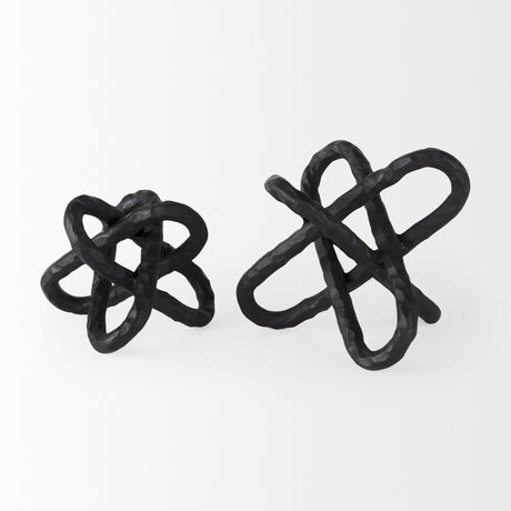 Wilhelm I (Small) 7L x 7W Black Metal Link Decor Object by Mercana at Eve Furniture