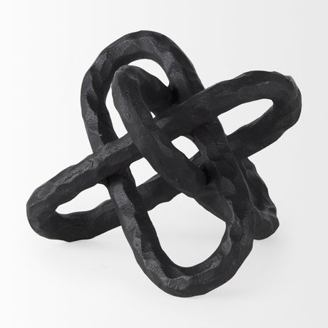 Wilhelm I (Small) Black Metal Link Decor Object by Mercana at Eve Furniture