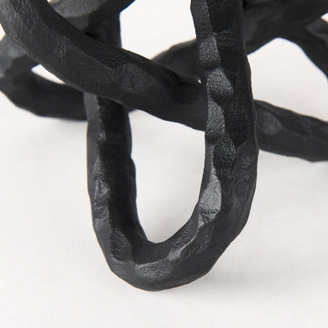 Wilhelm I (Small) Black Metal Link Decor Object by Mercana at Eve Furniture