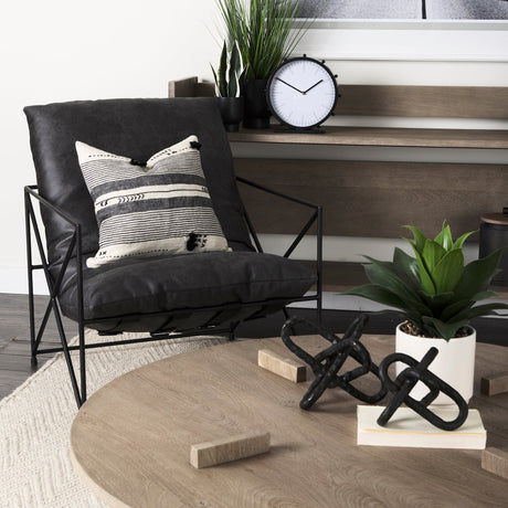 Wilhelm II (Large) 10L x 10W Black Metal Link Decor Object by Mercana at Eve Furniture