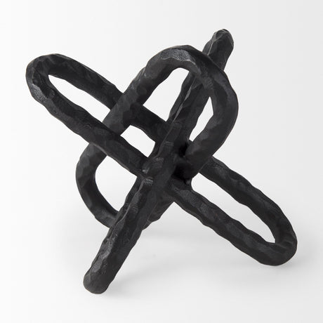 Wilhelm II (Large) 10L x 10W Black Metal Link Decor Object by Mercana at Eve Furniture