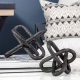 Wilhelm II (Large) Black Metal Link Decor Object by Mercana at Eve Furniture
