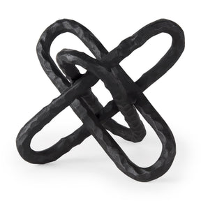 Wilhelm II (Large) Black Metal Link Decor Object by Mercana at Eve Furniture