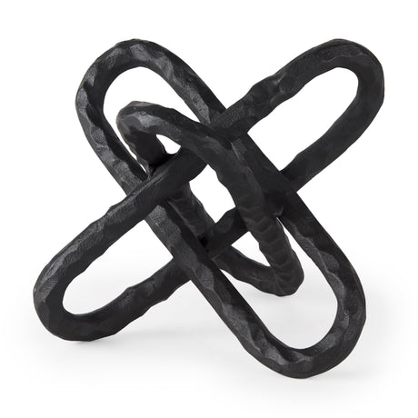 Wilhelm II (Large) Black Metal Link Decor Object by Mercana at Eve Furniture