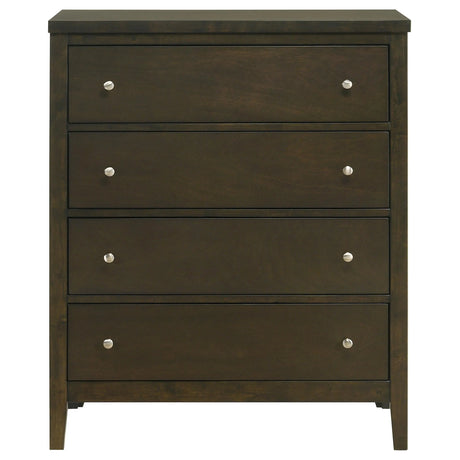 Wilkes Dark Cocoa 4-Drawer Chest by Coaster at Eve Furniture