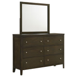 Wilkes Dark Cocoa 6-drawer Dresser and Mirror by Coaster at Eve Furniture