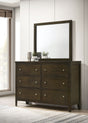 Wilkes Dark Cocoa 6-drawer Dresser and Mirror by Coaster at Eve Furniture
