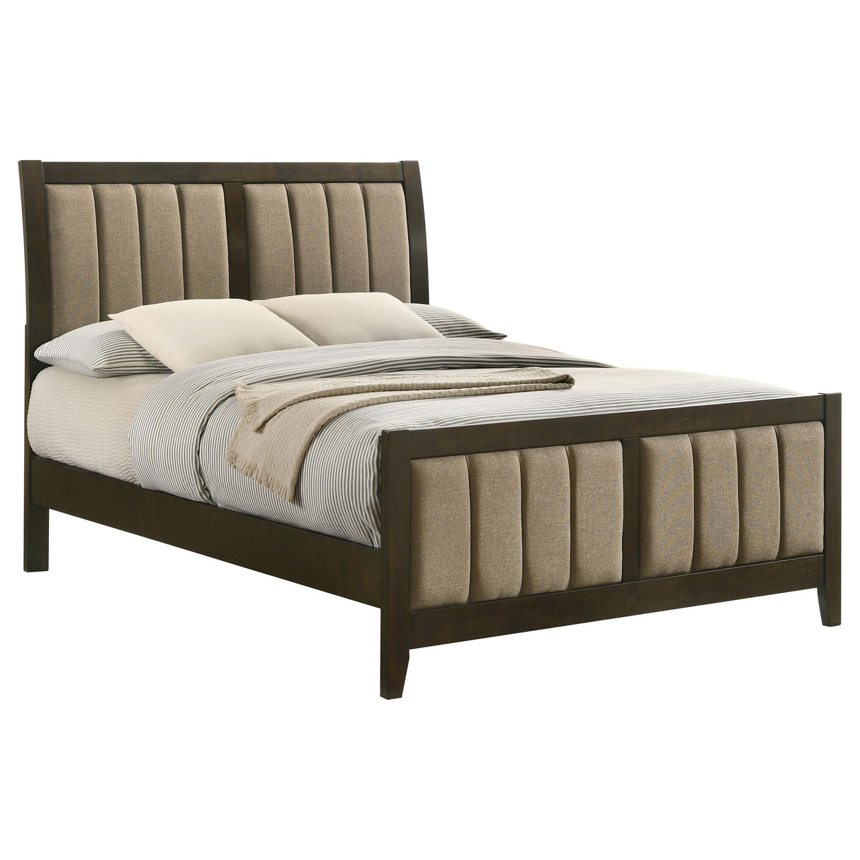 Wilkes Dark Cocoa Upholstered Full Bed by Coaster at Eve Furniture