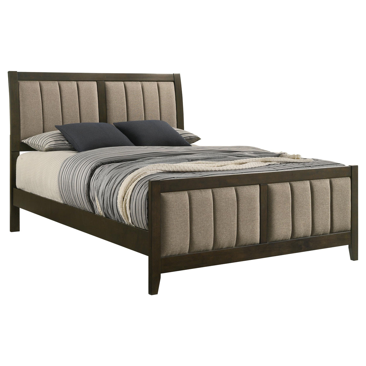 Wilkes Dark Cocoa Upholstered Queen Bed by Coaster at Eve Furniture