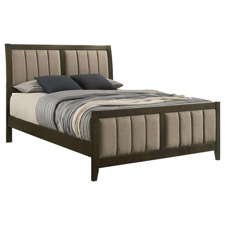 Wilkes Dark Cocoa Upholstered Queen Bed by Coaster at Eve Furniture