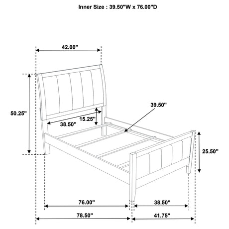 Wilkes Dark Cocoa Upholstered Twin Bed by Coaster at Eve Furniture