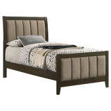 Wilkes Dark Cocoa Upholstered Twin Bed by Coaster at Eve Furniture