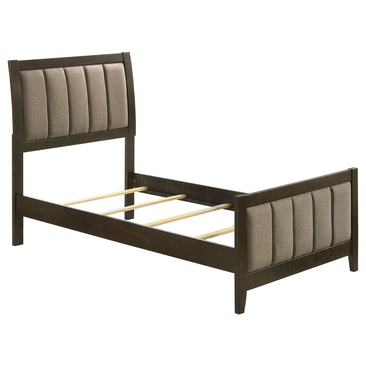 Wilkes Dark Cocoa Upholstered Twin Bed by Coaster at Eve Furniture