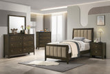 Wilkes Dark Cocoa Upholstered Twin Bed by Coaster at Eve Furniture