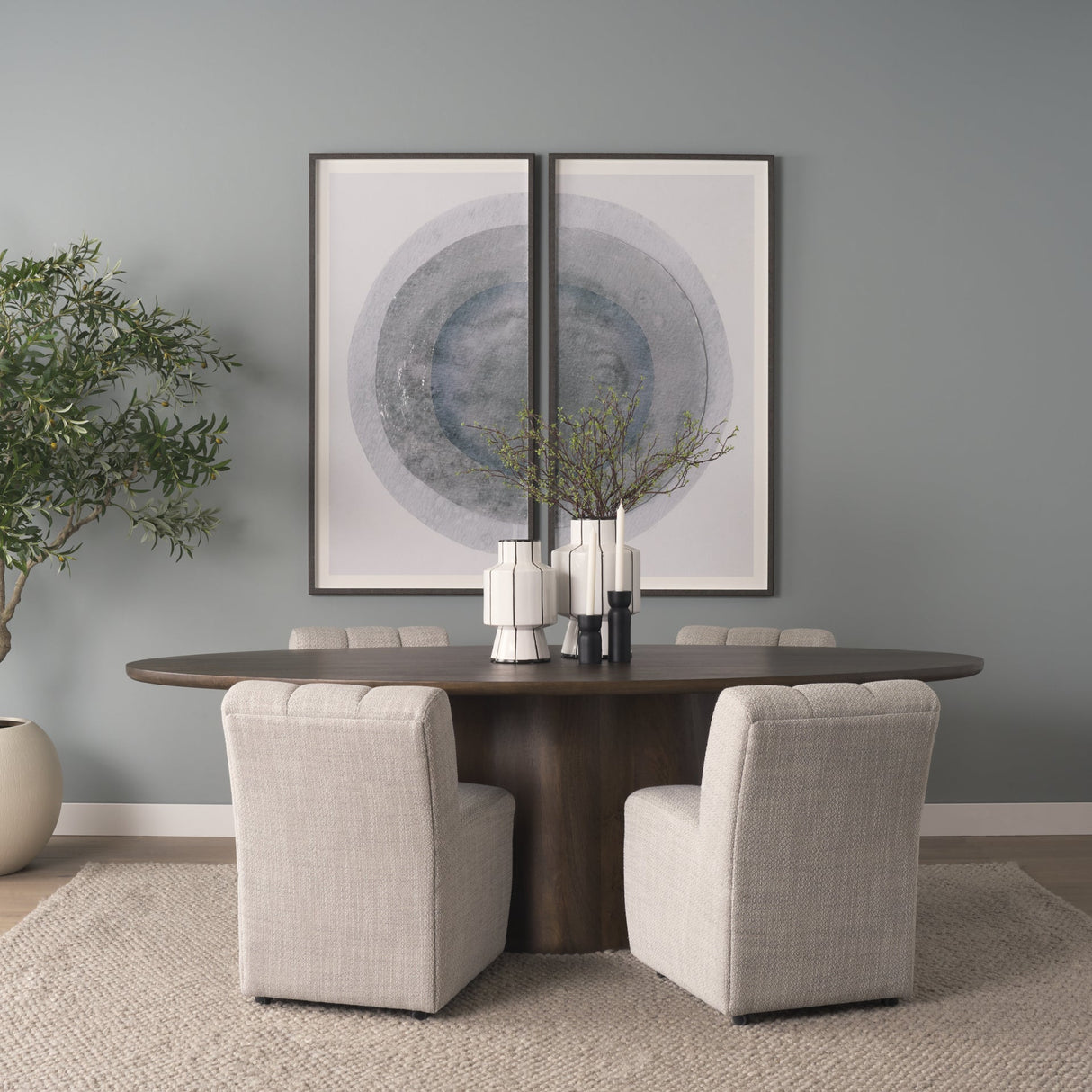 Wilkins Gray Performance Fabric Upholstered Dining Chair by Mercana at Eve Furniture