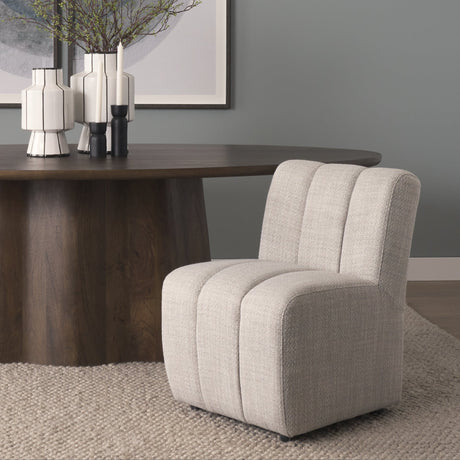 Wilkins Gray Performance Fabric Upholstered Dining Chair by Mercana at Eve Furniture