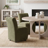 Wilkins Moss Olive Fabric Upholstered Dining Chair by Mercana at Eve Furniture