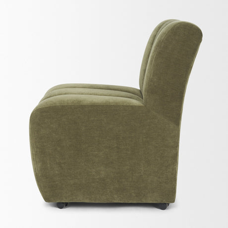 Wilkins Moss Olive Fabric Upholstered Dining Chair by Mercana at Eve Furniture
