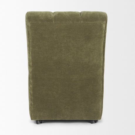 Wilkins Moss Olive Fabric Upholstered Dining Chair by Mercana at Eve Furniture