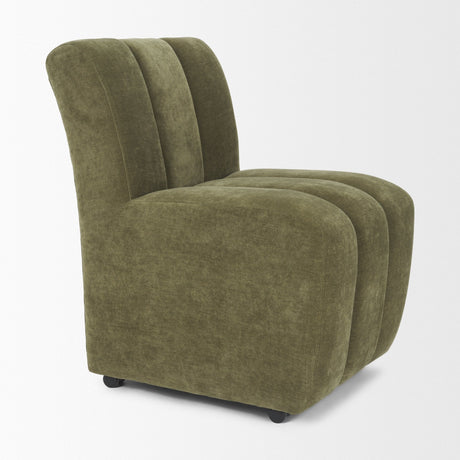Wilkins Moss Olive Fabric Upholstered Dining Chair by Mercana at Eve Furniture