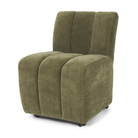 Wilkins Moss Olive Fabric Upholstered Dining Chair by Mercana at Eve Furniture