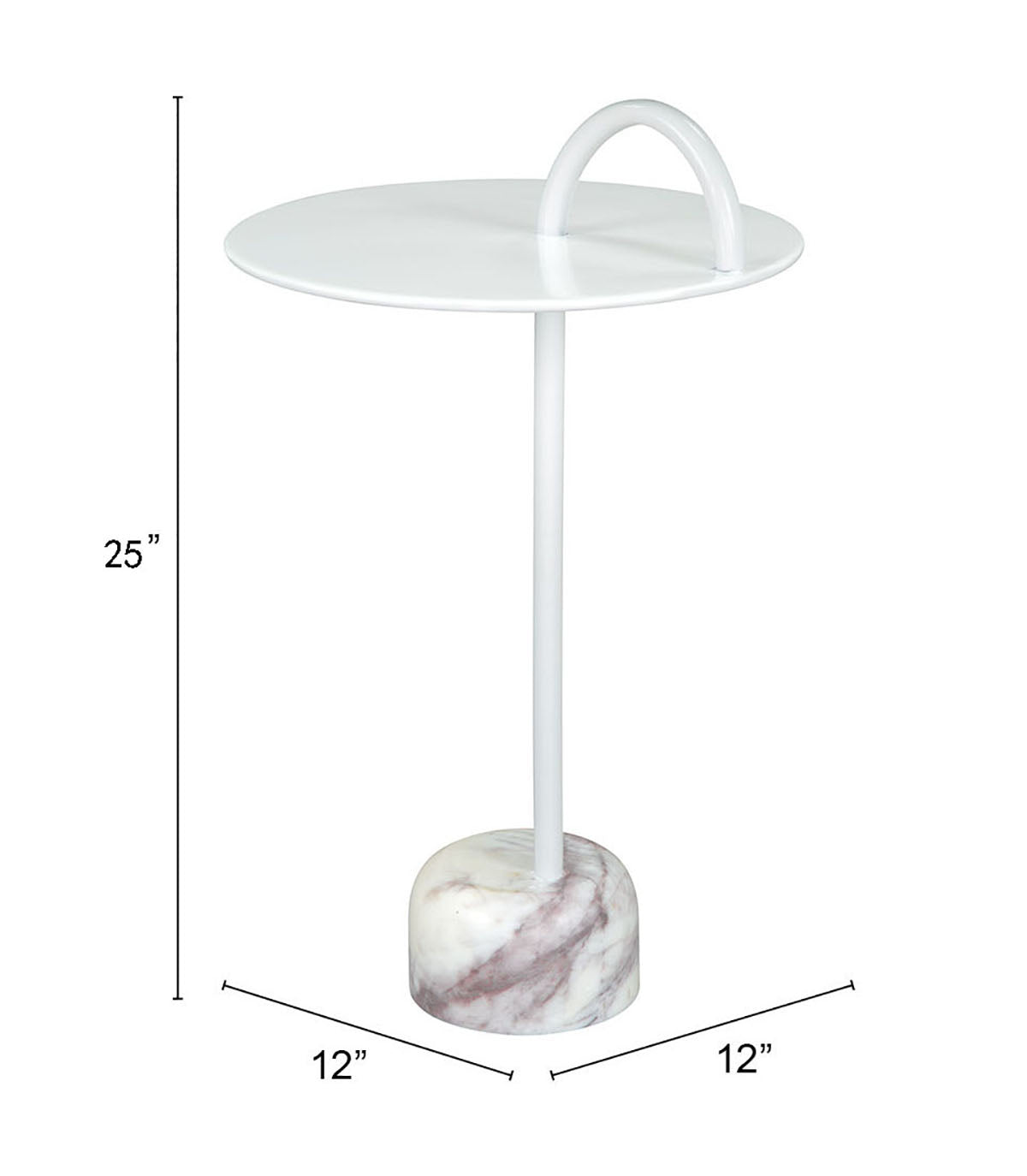 Will White Side Table by Zuomod at Eve Furniture