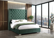 Willa Green Diamond Tufted Queen Bed by Happy Homes at Eve Furniture