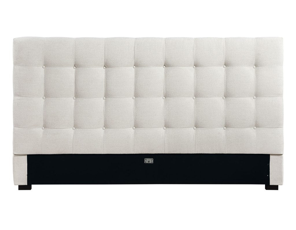 Willa Warm Ivory King Upholstered Bed by Steve Silver at Eve Furniture