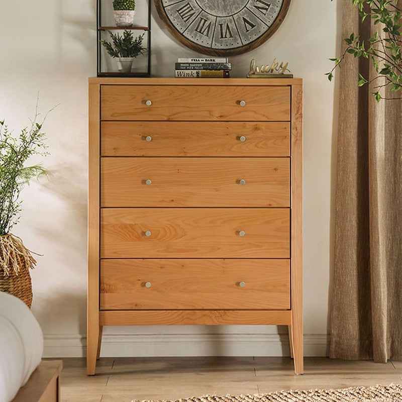 Willamette Light Oak 5-Drawer Chest by Furniture of America at Eve Furniture