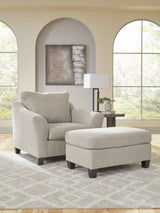 Willarae Oversized Oversized Taupe Chair and Ottoman by Ashley at Eve Furniture