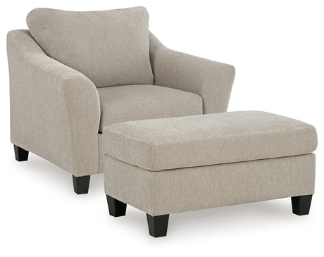 Willarae Oversized Oversized Taupe Chair and Ottoman by Ashley at Eve Furniture