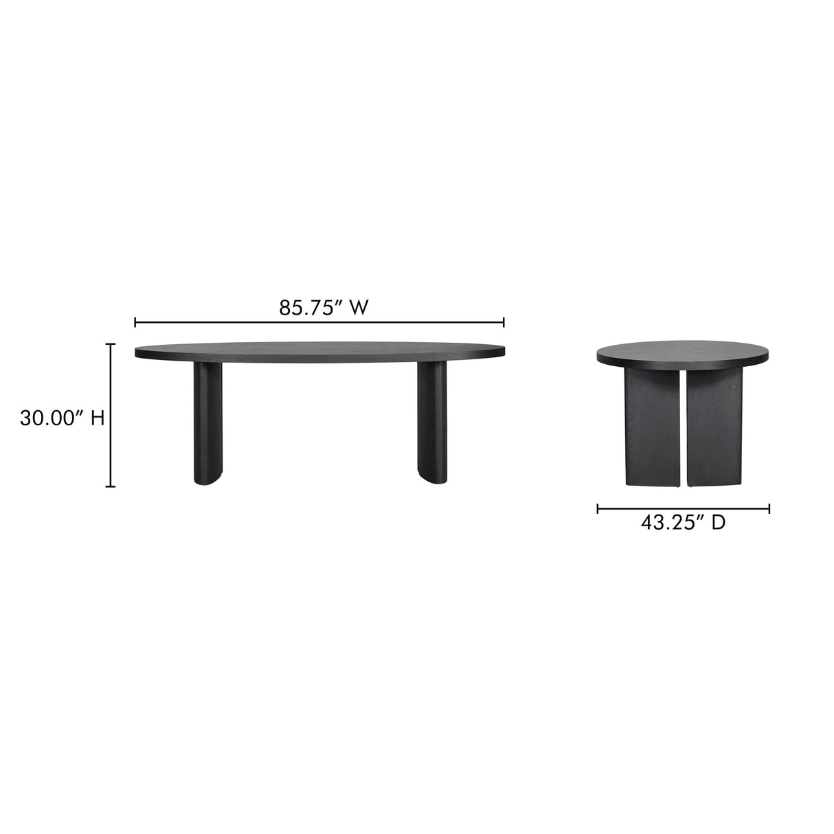 William Black Dining Table by Moe's Home at Eve Furniture