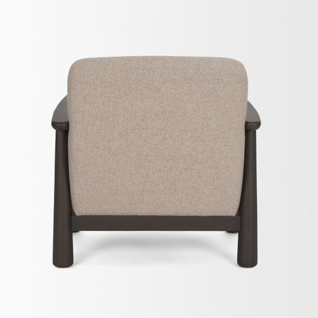 Willmar Textured Mushroom Gray Fabric Espresso Brown Wood Accent Lounge Chair by Mercana at Eve Furniture