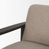 Willmar Textured Mushroom Gray Fabric Espresso Brown Wood Accent Lounge Chair by Mercana at Eve Furniture
