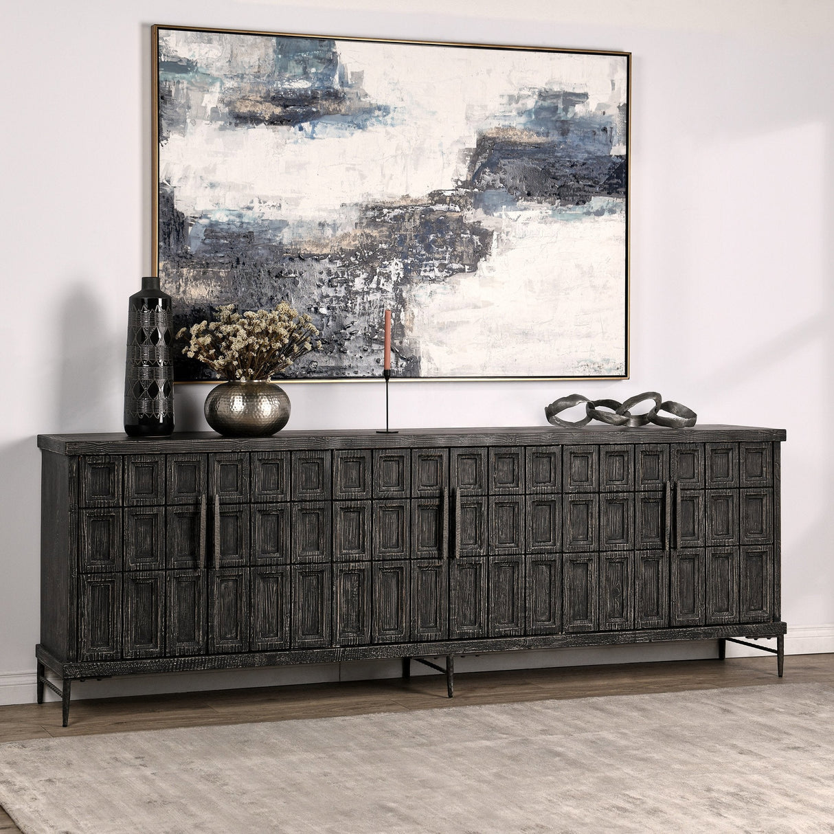 Willmark 6 Door Cabinet - Timeworn Black by Classic Home at Eve Furniture