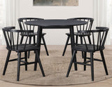 Willow 5 Piece  42-inch Round Dining Set, Black