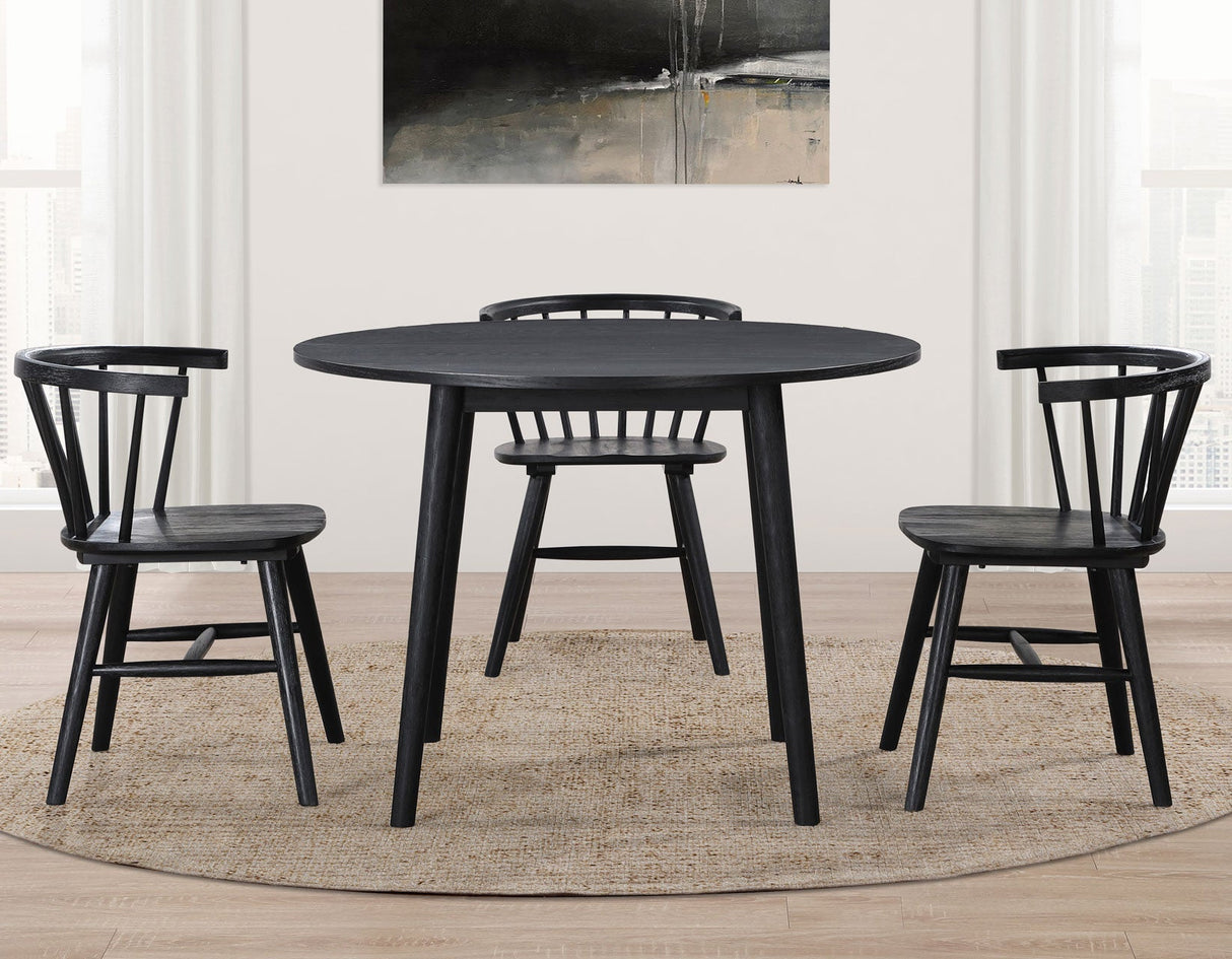 Willow 5 Piece  42-inch Round Dining Set, Black