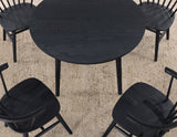 Willow 5 Piece  42-inch Round Dining Set, Black