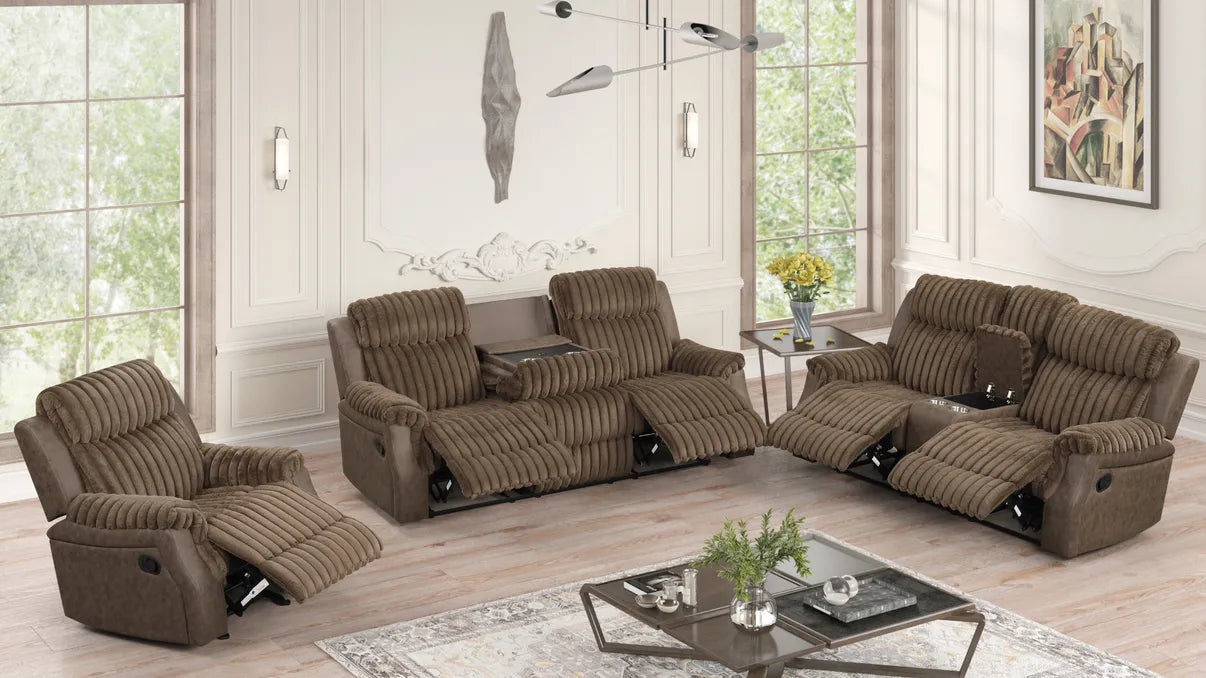 Willow Brown 3-Piece Reclining Living Room Set [Special Price] by New Era Innovations at Eve Furniture