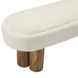 Willow Brown/Cream Bench by Crestview at Eve Furniture