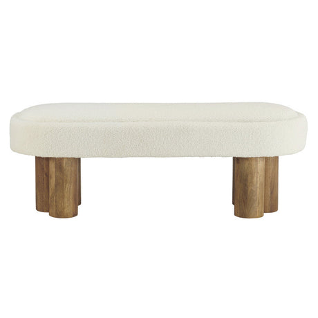 Willow Brown/Cream Bench by Crestview at Eve Furniture
