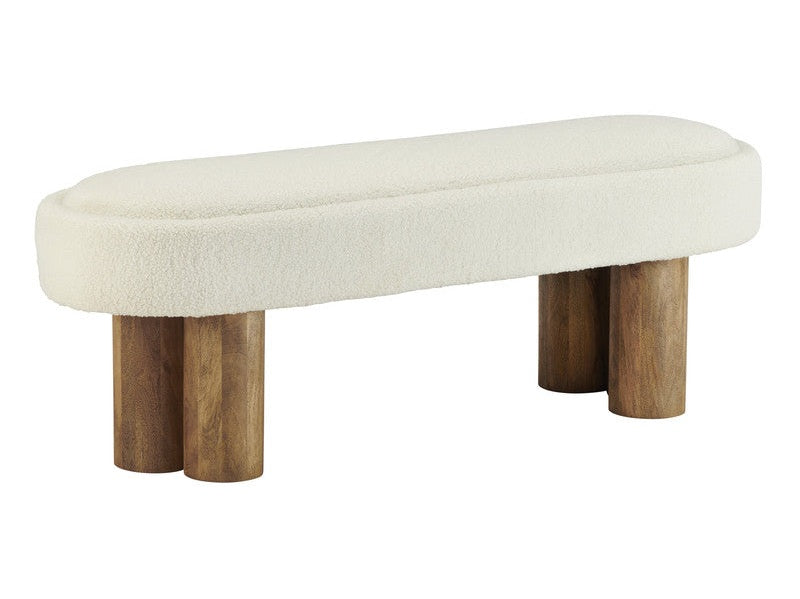 Willow Brown/Cream Bench by Crestview at Eve Furniture