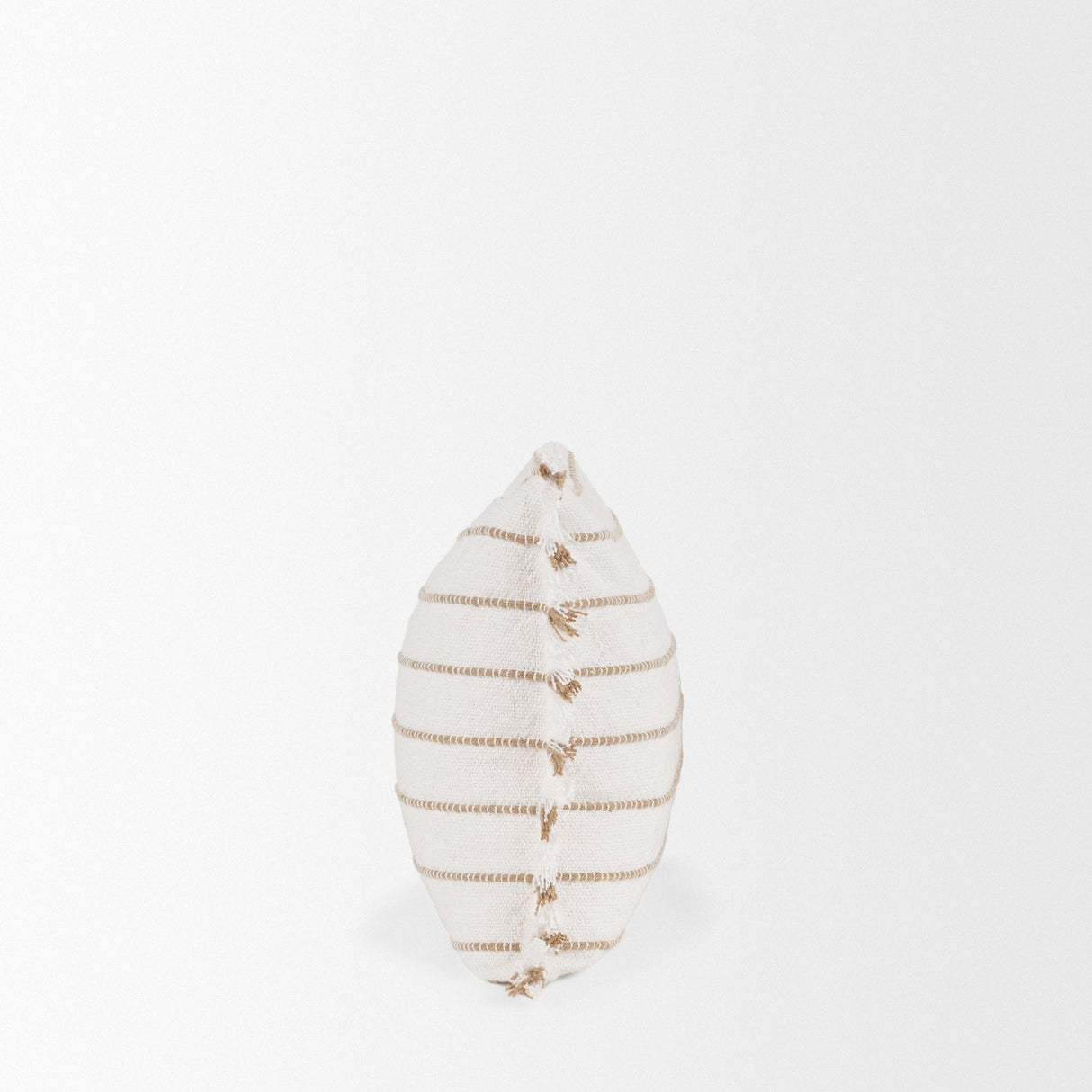 Willow Lumbar Cream w/ Camel Stripes Decorative Pillow Cover by Mercana at Eve Furniture